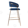 Blue faux leather bar stool